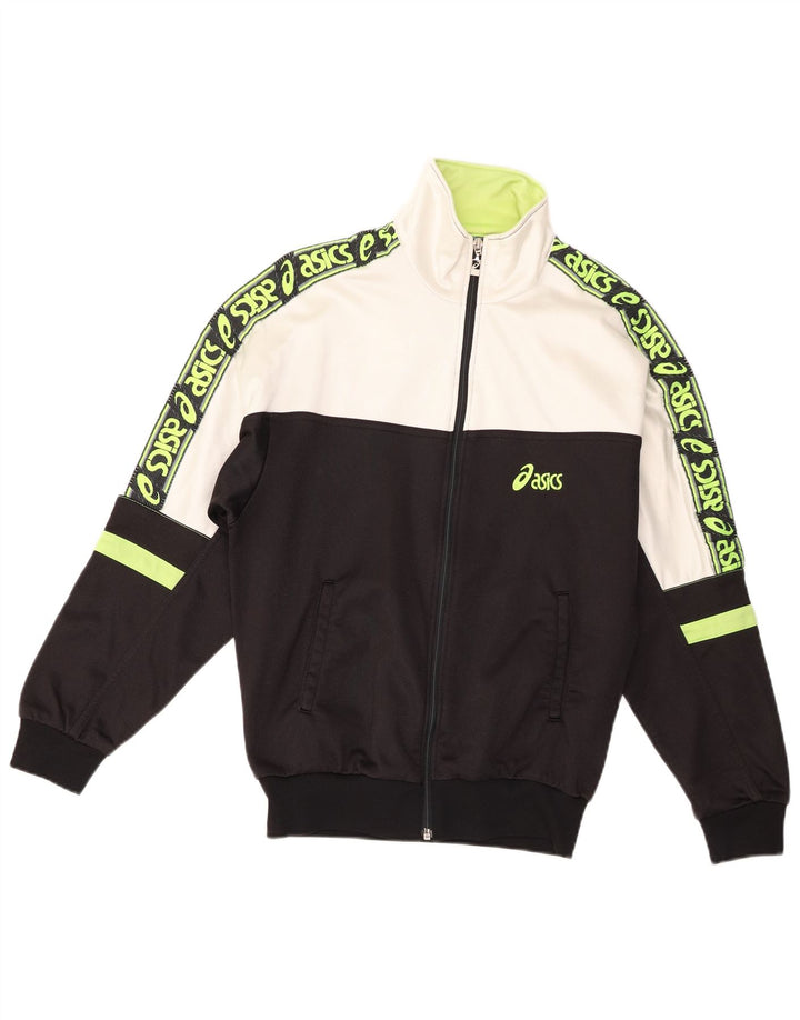 Asics Mens Graphic Tracksuit Top Jacket IT 44 XS Black Colourblock