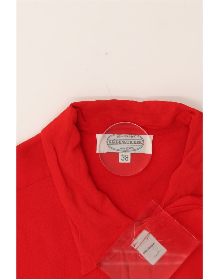 SEIDENSTICKER Womens Short Sleeve Shirt Blouse EU 38 Medium Red Viscose Vintage Seidensticker and Second-Hand Seidensticker from Messina Hembry 