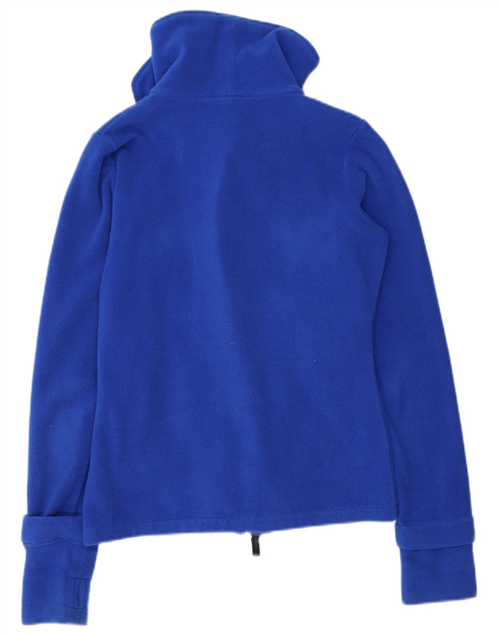 BENCH Womens Graphic Fleece Jacket UK 14 Medium Blue Polyester