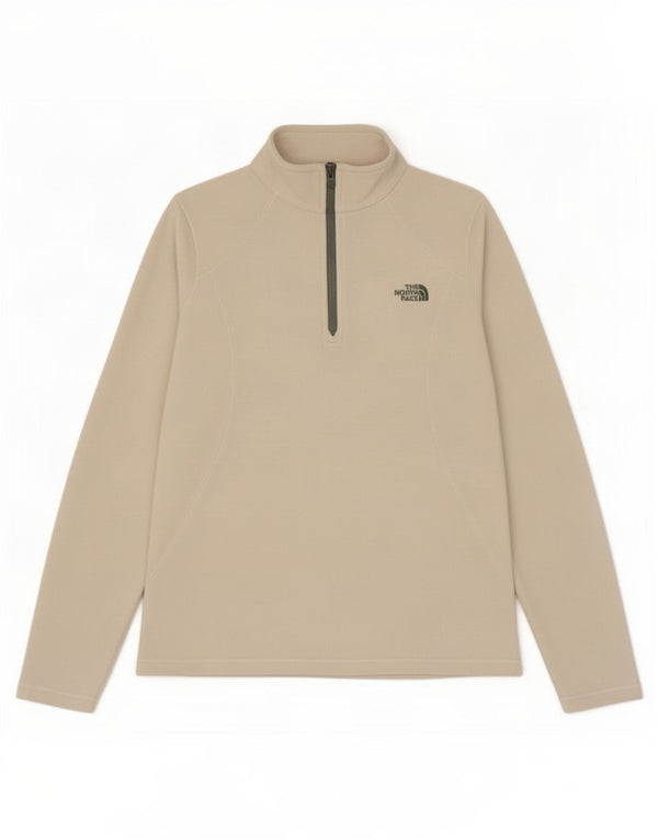 The North Face Womens Zip Neck Fleece Jumper UK 10 Small White Polyester