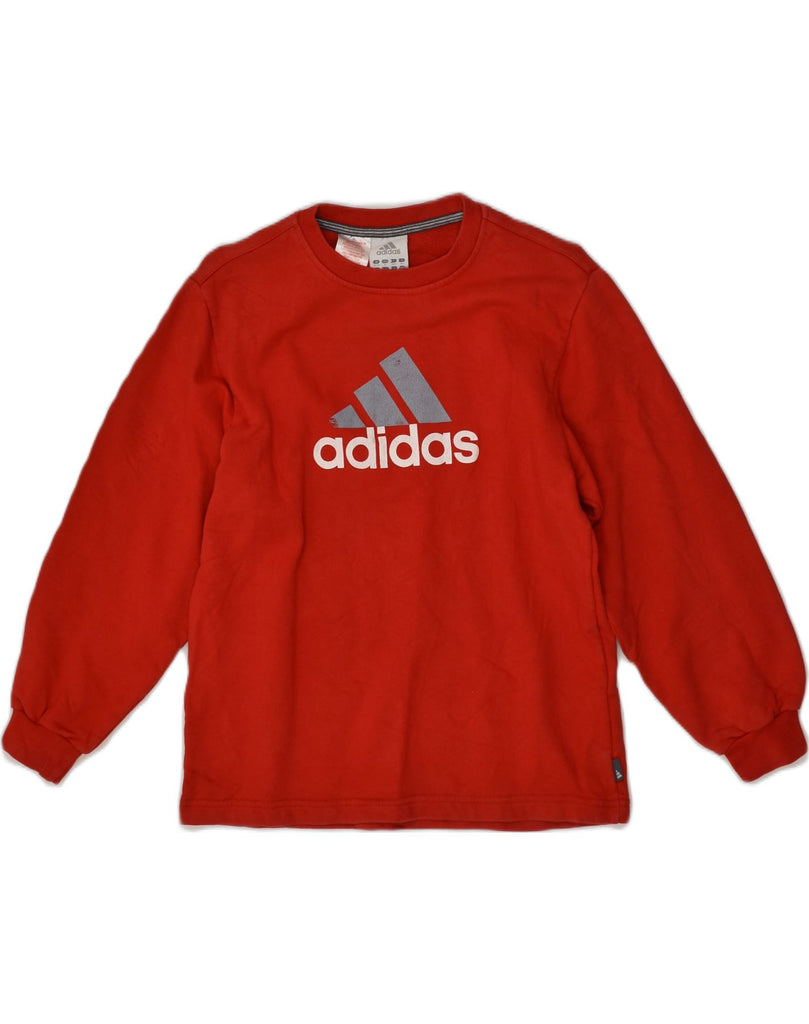 ADIDAS Boys Graphic Sweatshirt Jumper 11-12 Years Red Cotton | Vintage Adidas | Thrift | Second-Hand Adidas | Used Clothing | Messina Hembry 