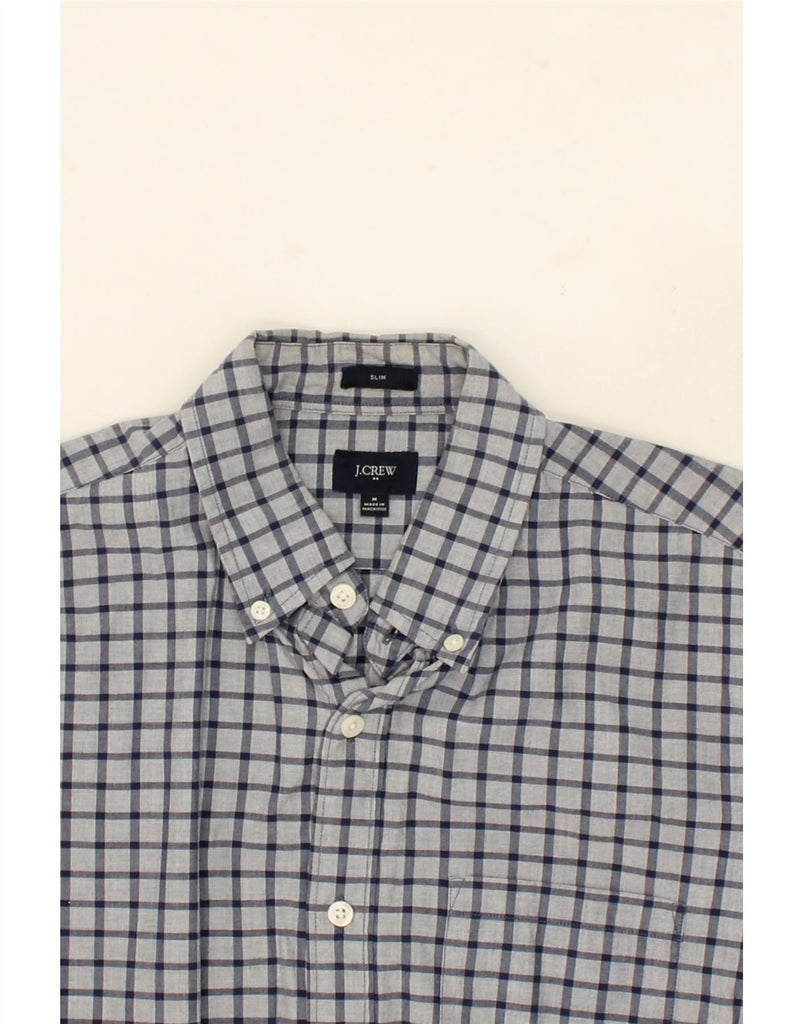 J. CREW Mens Slim Shirt Medium Blue Check Cotton Vintage J. Crew and Second-Hand J. Crew from Messina Hembry 