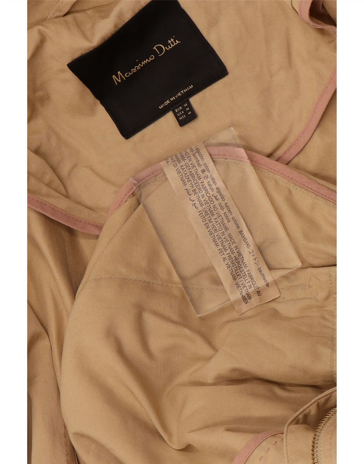 MASSIMO DUTTI Womens Hooded Parka Jacket UK 14 Medium Beige Cotton