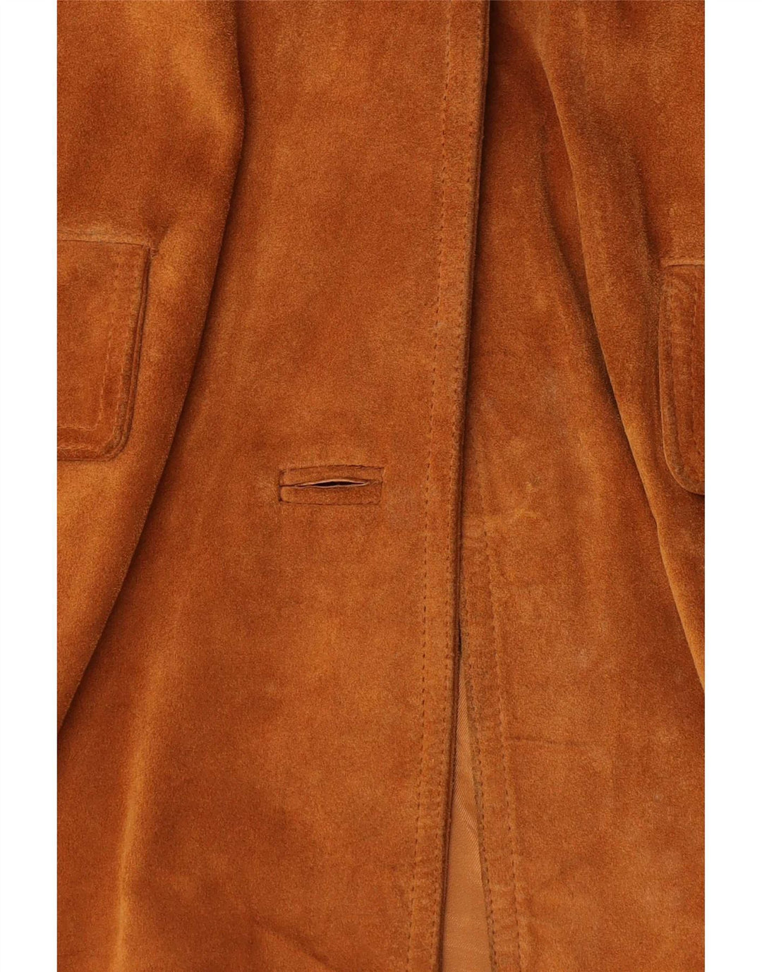 Antica Pelleria Womens Suede Jacket IT 46 Large Beige Leather