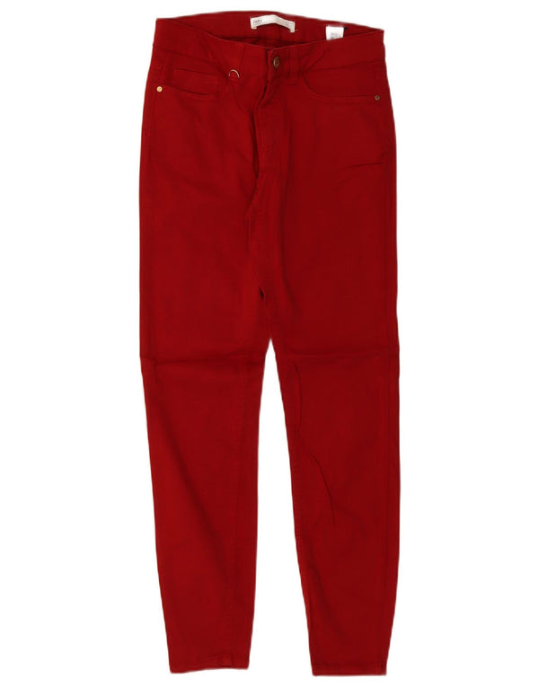 Zara Womens Z1975 Skinny Jeans EU 34 2XS W24 L27 Red Cotton