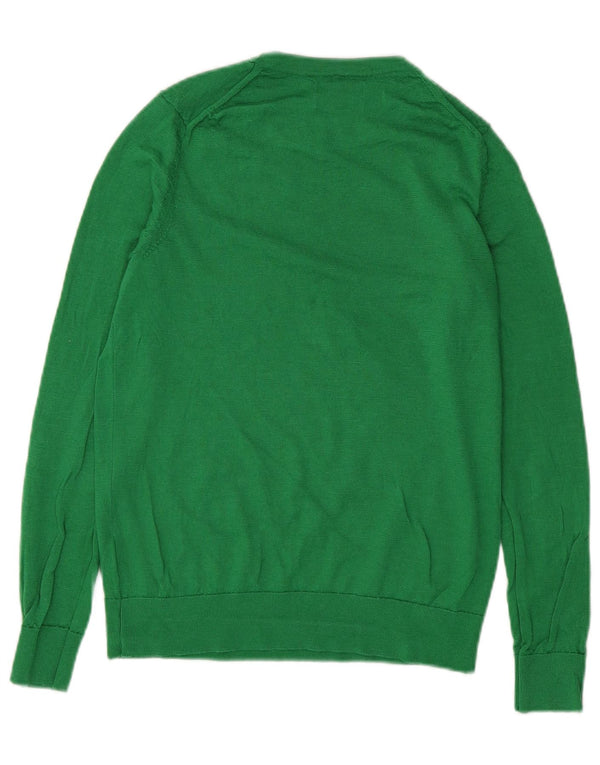 Marks & Spencer Womens Boat Neck Jumper Sweater UK 12 Medium Green