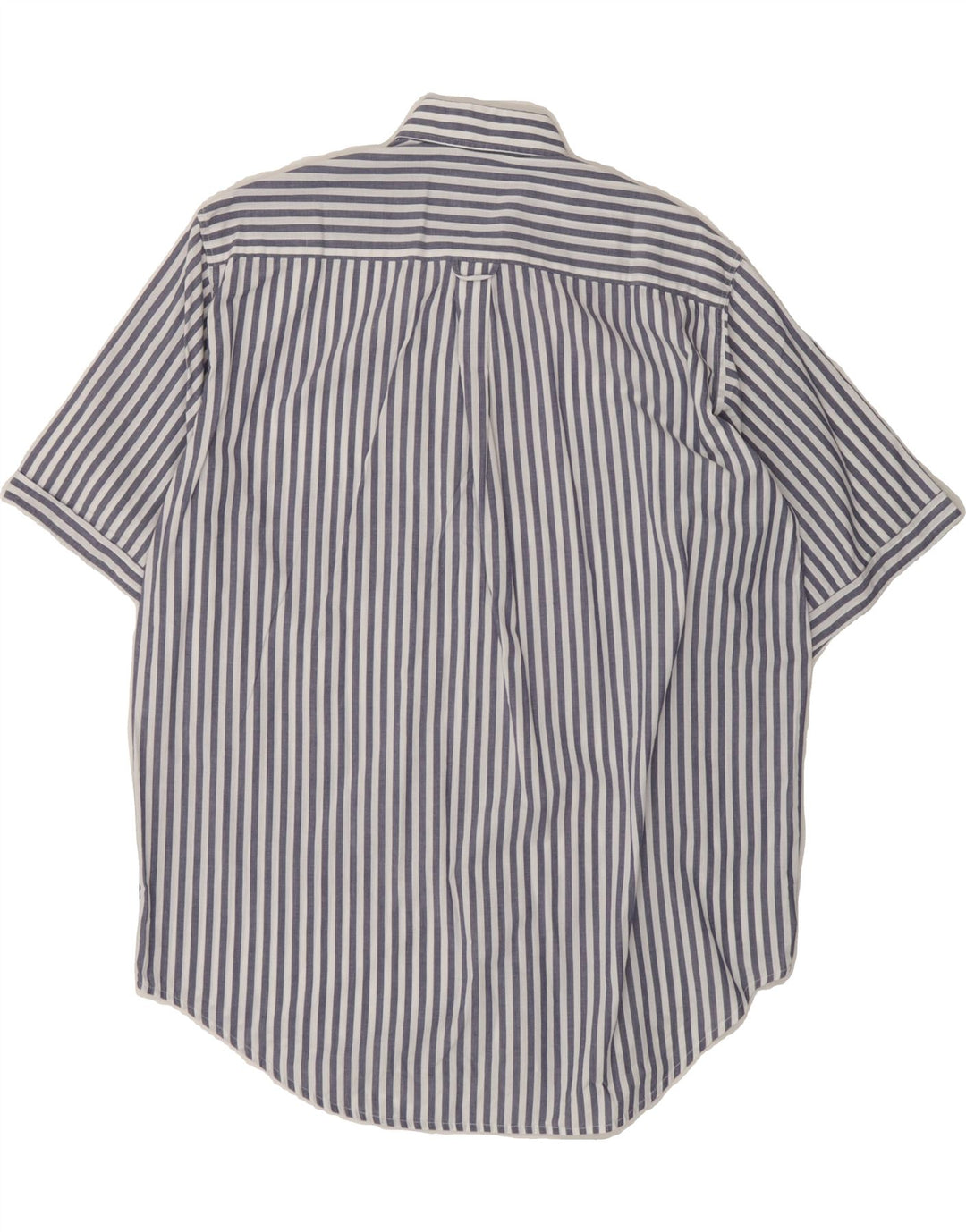 BENETTON Mens Short Sleeve Shirt Medium Blue Striped Vintage Benetton and Second-Hand Benetton from Messina Hembry 