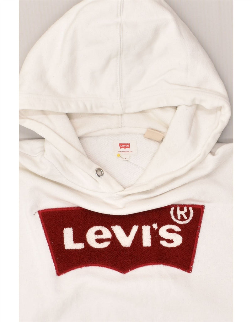 LEVI'S Mens Hooded Hoodie Jumper Small White Cotton | Vintage Levi's | Thrift | Second-Hand Levi's | Used Clothing | Messina Hembry 