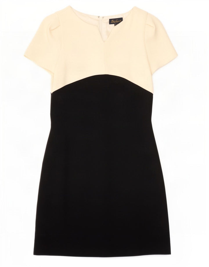 Luisa Spagnoli Womens Sheath Dress IT 44 Medium White Colourblock Wool