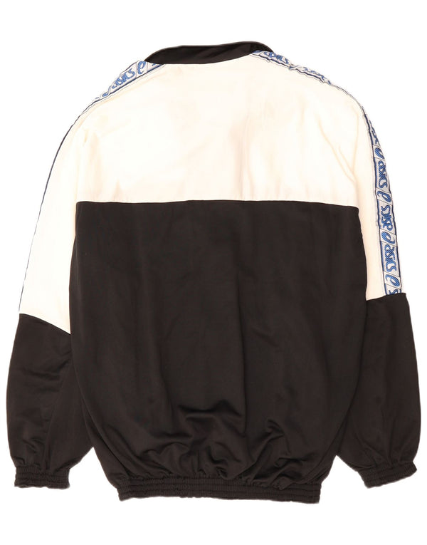 ASICS Mens Graphic Tracksuit Top Jacket Large Black Colourblock