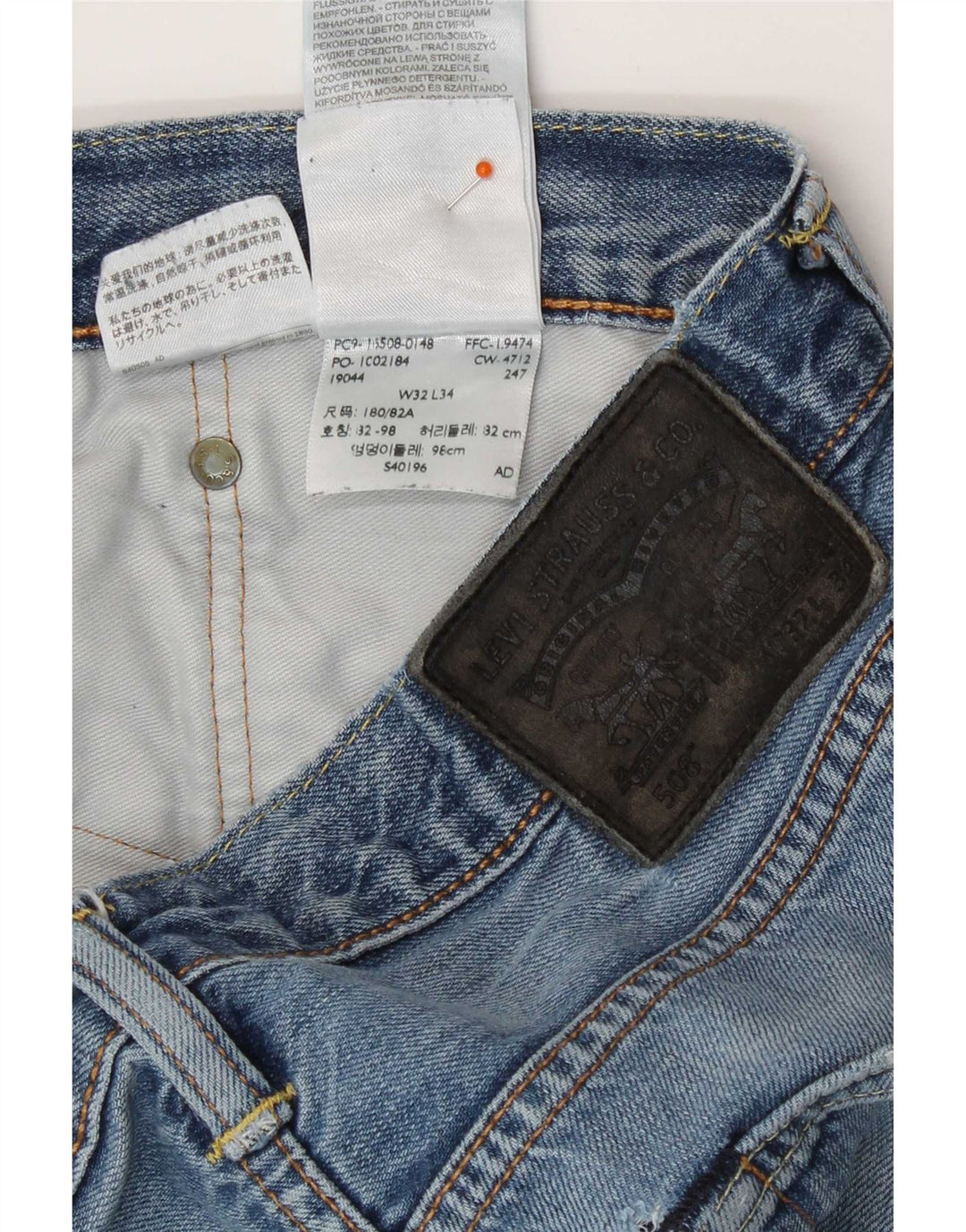 Levi's Womens 508 Straight Jeans W32 L34 Blue Cotton
