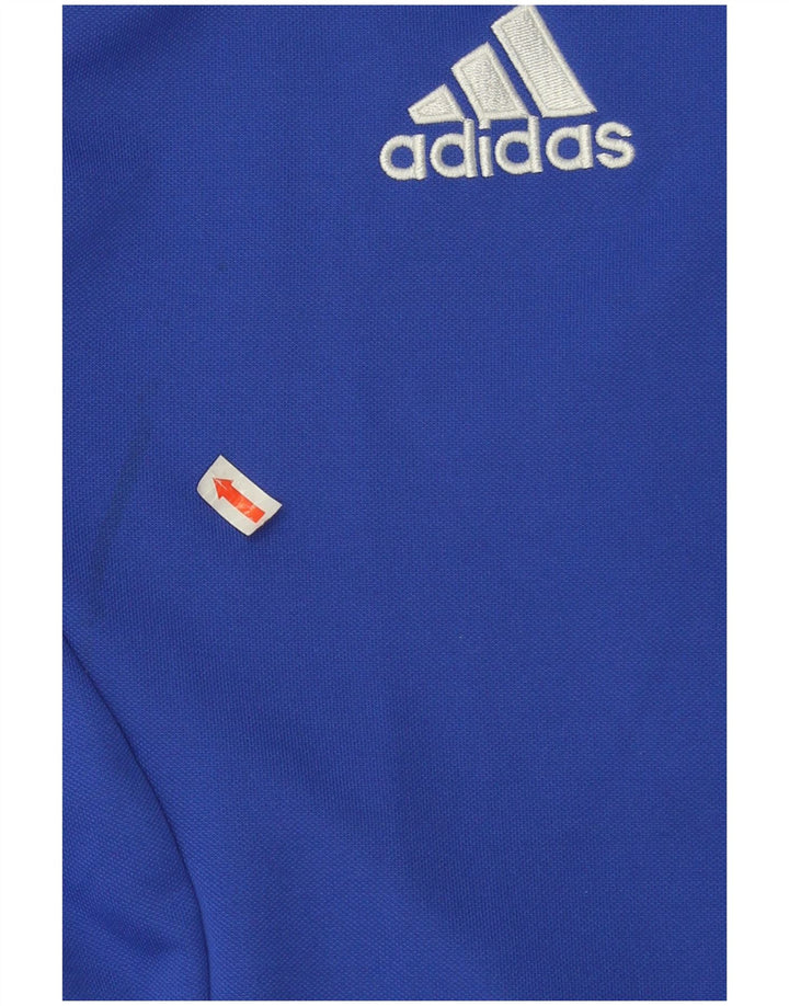 Adidas Mens Graphic Zip Neck Pullover Tracksuit Top Large Blue Colourblock