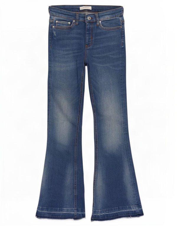 Zara Womens Flared Jeans EU 36 XS W26 L28 Blue Cotton