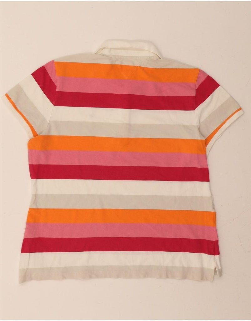 TOMMY HILFIGER Womens Polo Shirt UK 18 XL Multicoloured Striped Cotton Vintage Tommy Hilfiger and Second-Hand Tommy Hilfiger from Messina Hembry 