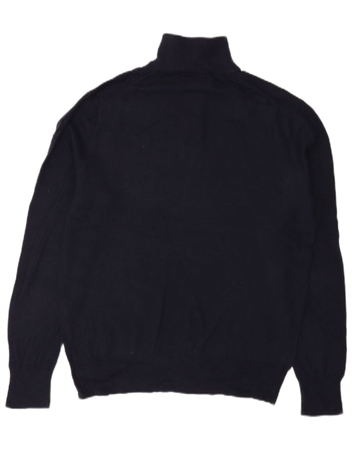 BONOBOS Mens Slim Fit Zip Neck Jumper Sweater Medium Navy Blue