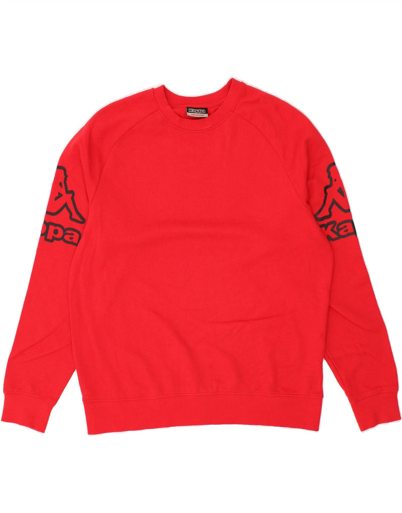 KAPPA Mens Graphic Sweatshirt Jumper Medium Red Cotton | Vintage Kappa | Thrift | Second-Hand Kappa | Used Clothing | Messina Hembry 