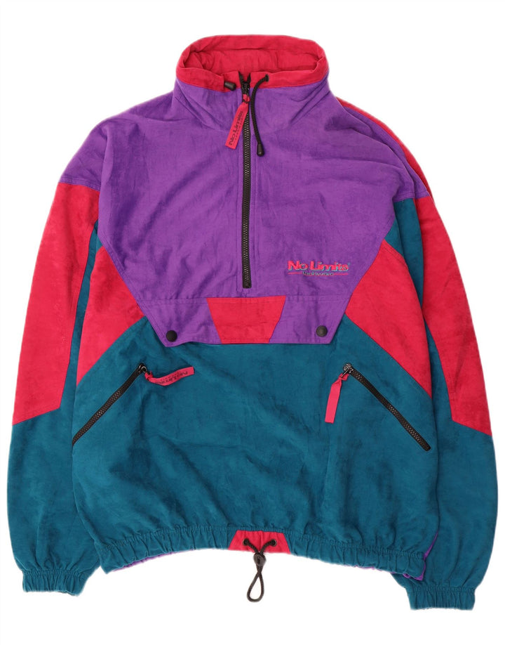 No Limits Mens Hooded Pullover Full Tracksuit 2XL Purple Colourblock