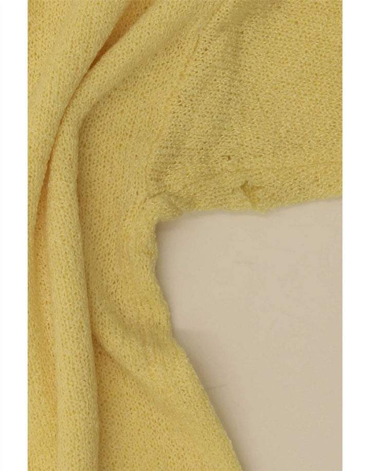 Euro Mode Womens Short Sleeve Crew Neck Jumper Sweater IT 44 Medium Yellow