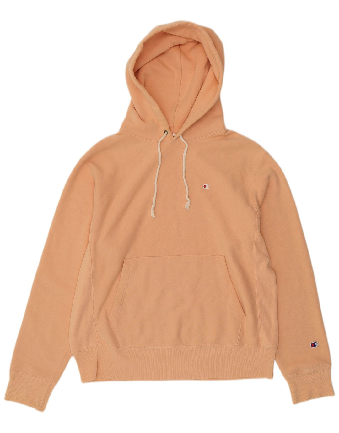CHAMPION Mens Hoodie Jumper Medium Orange Cotton