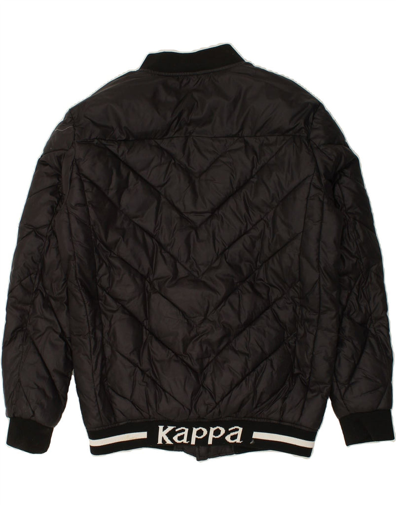 KAPPA Mens Graphic Padded Jacket UK 40 Large Black Nylon | Vintage Kappa | Thrift | Second-Hand Kappa | Used Clothing | Messina Hembry 