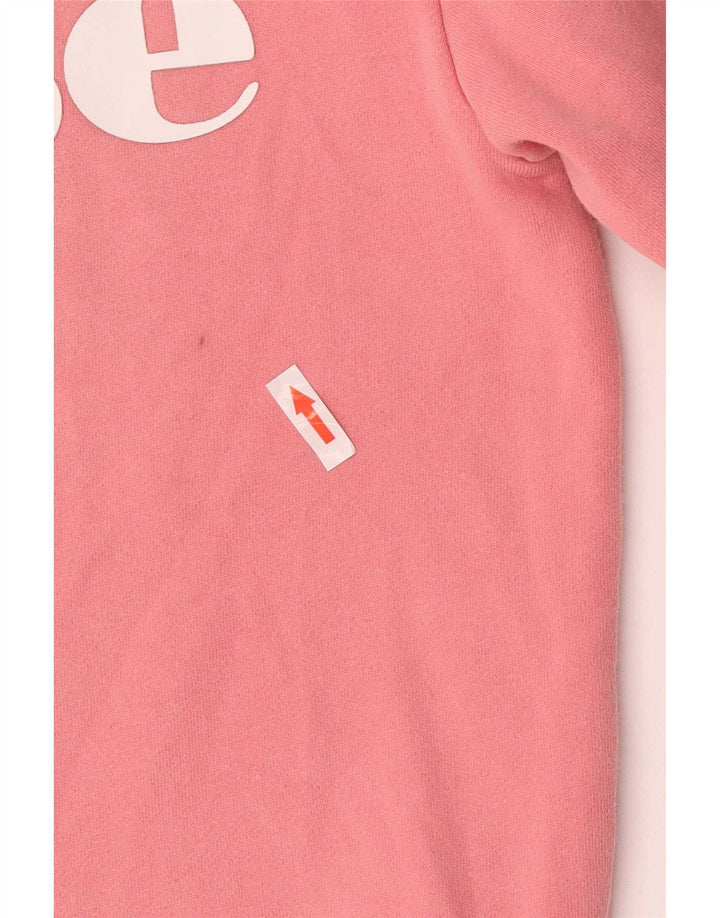 Ellesse Womens Graphic Sweatshirt Jumper UK 10 Small Pink Cotton
