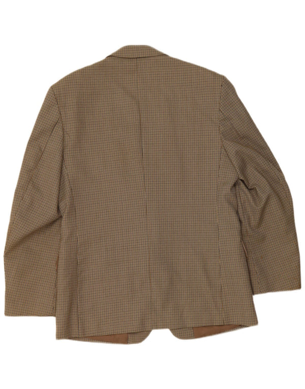 Bersani Mens 2 Button Blazer Jacket UK 40 Large Brown Houndstooth Polyester