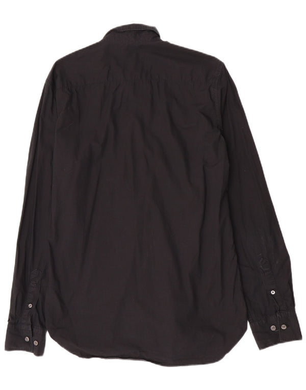 French Connection Mens Shirt Small Black Cotton