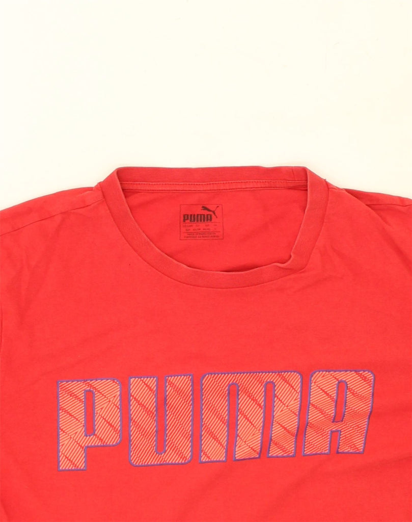 PUMA Mens Graphic T-Shirt Top Small Red Cotton | Vintage Puma | Thrift | Second-Hand Puma | Used Clothing | Messina Hembry 