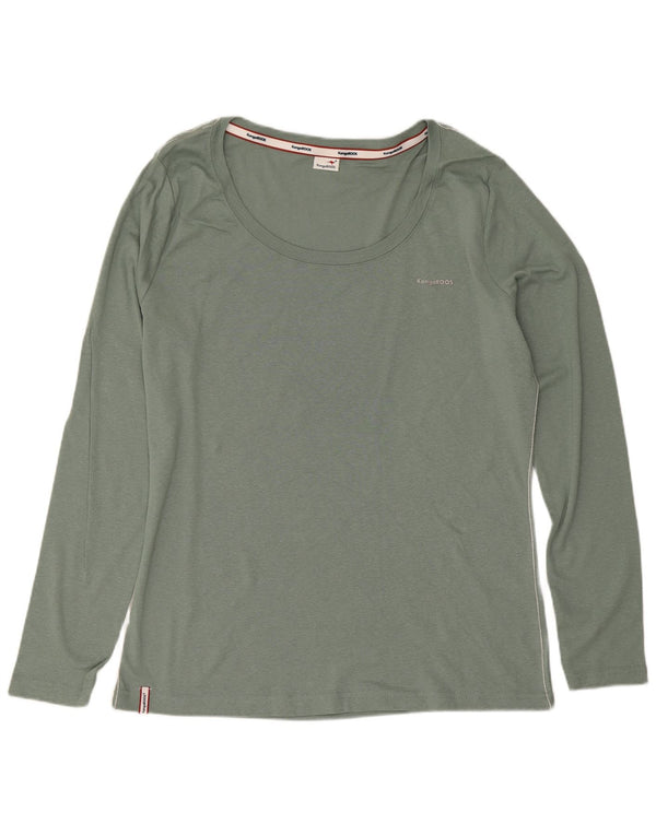 Kangaroos Womens Top Long Sleeve UK 18/20 XL Green Cotton