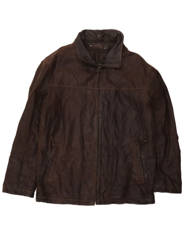 Vintage Mens Leather Jacket UK 40 Large Brown