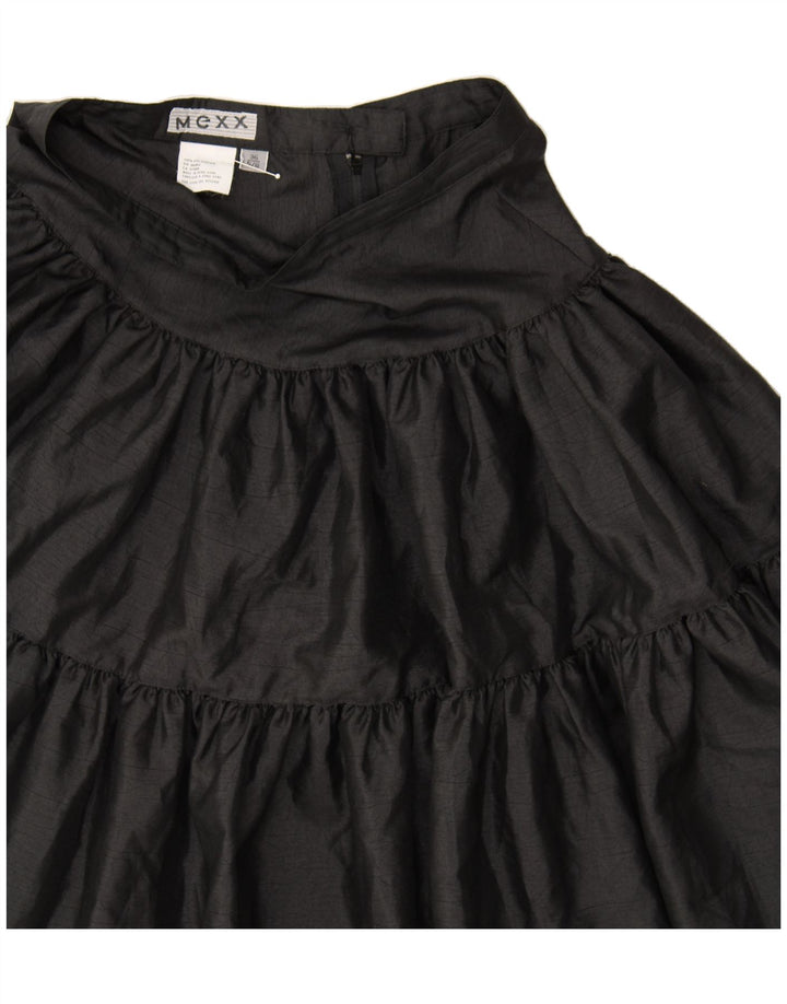 MEXX Womens Tiered Skirt IT 36 XS W24 Black Polyester Vintage Mexx and Second-Hand Mexx from Messina Hembry 