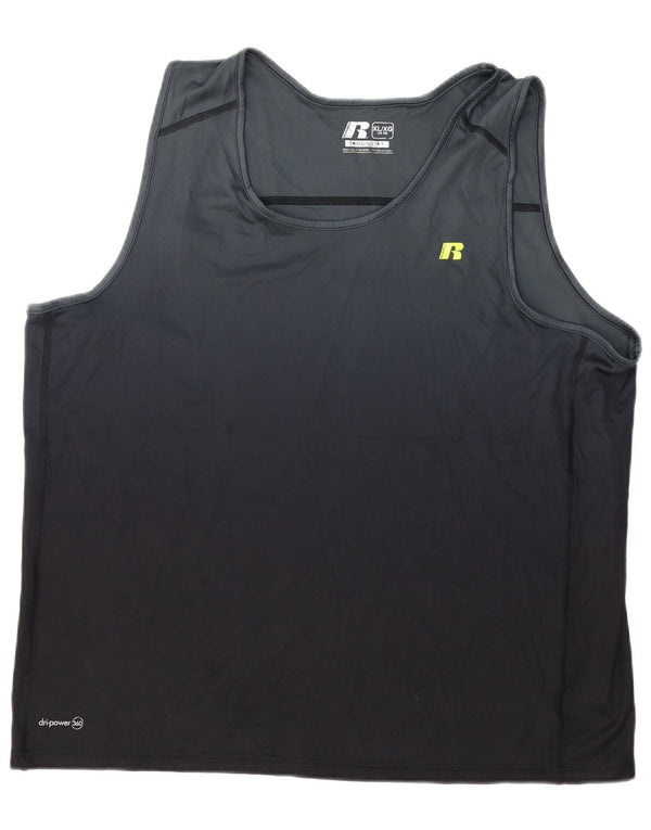 RUSSELL ATHLETIC Mens Vest Top UK 46/48 XL Black Polyester
