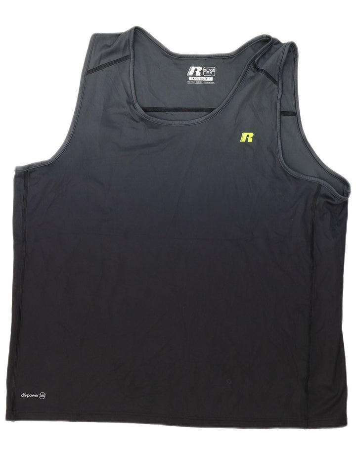RUSSELL ATHLETIC Mens Vest Top UK 46/48 XL Black Polyester
