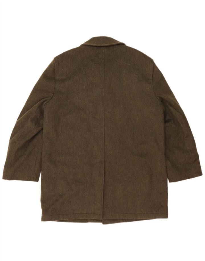 Vintage Mens Overcoat UK 42 XL Khaki Wool