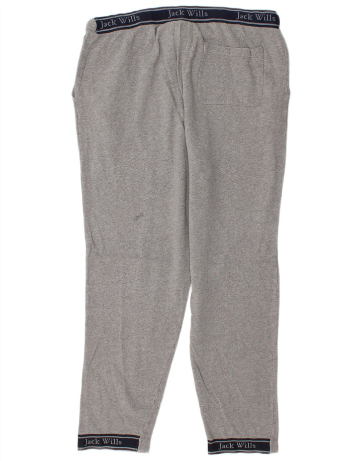 Jack Wills Mens Graphic Tracksuit Trousers Large Grey Cotton