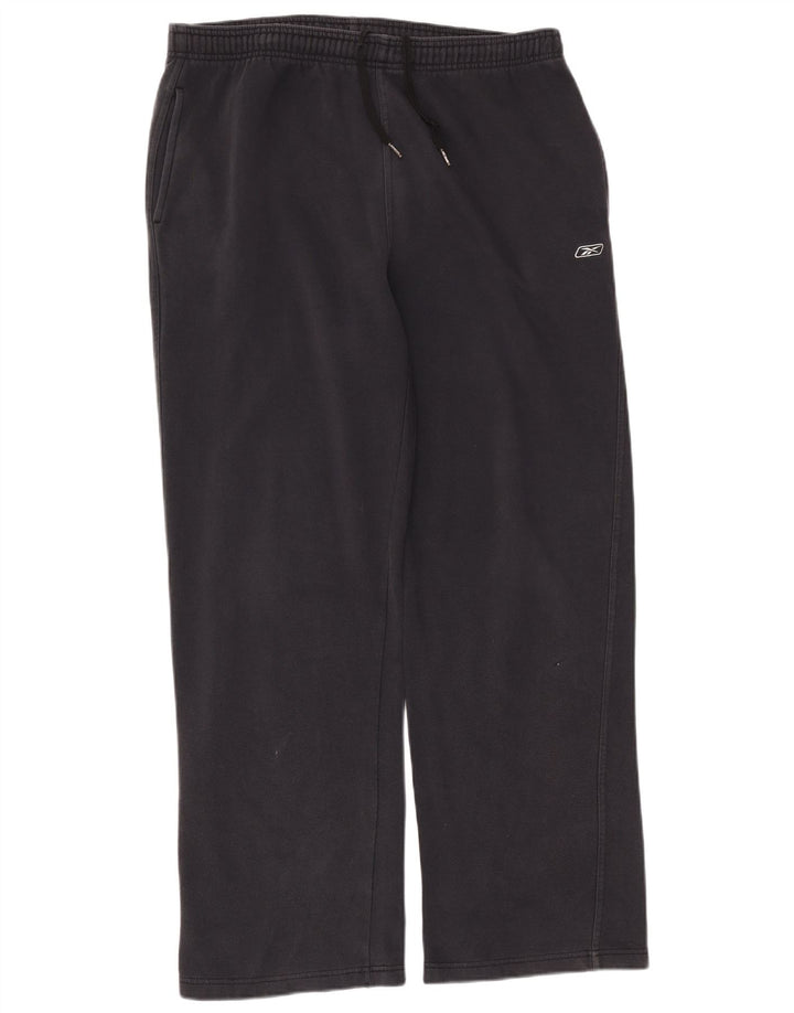 REEBOK Mens Tracksuit Trousers Large  Navy Blue Cotton