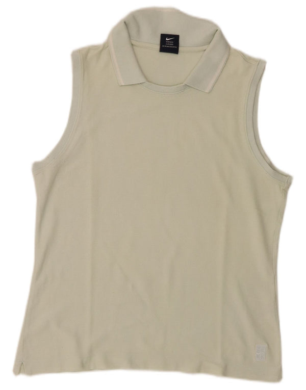 Nike Womens Sleeveless Polo Shirt US 4/6 Small Green Cotton