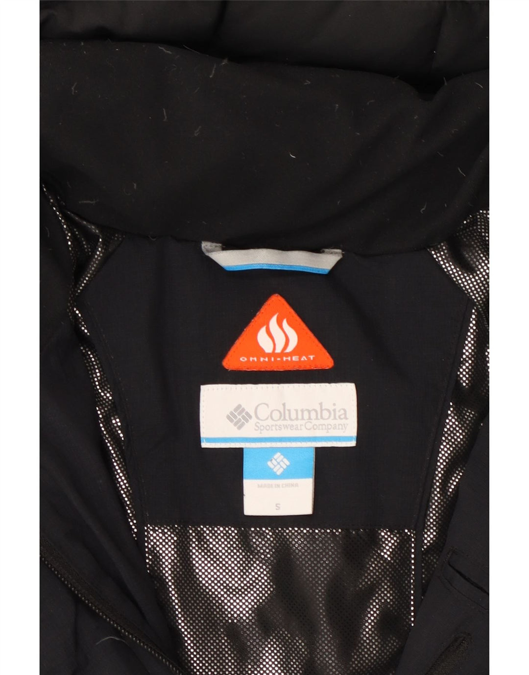 COLUMBIA Womens Omni-Heat Hooded Padded Jacket UK 10 Small Navy Blue Nylon