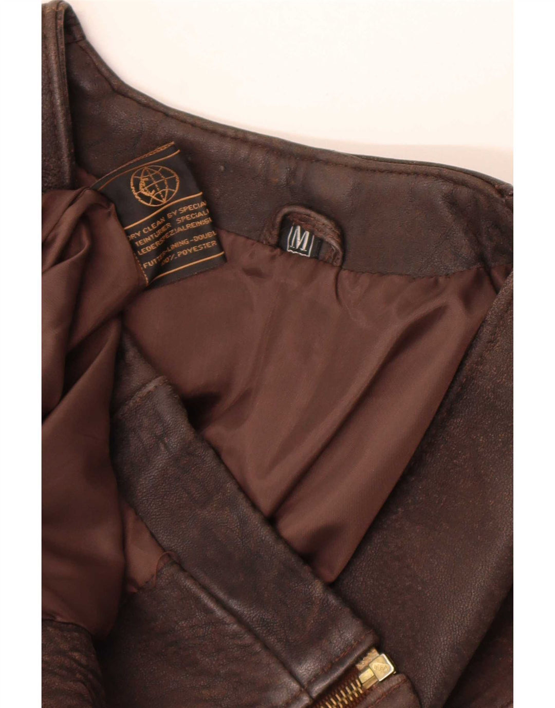 Vintage Mens Leather Gilet UK 38 Medium Brown