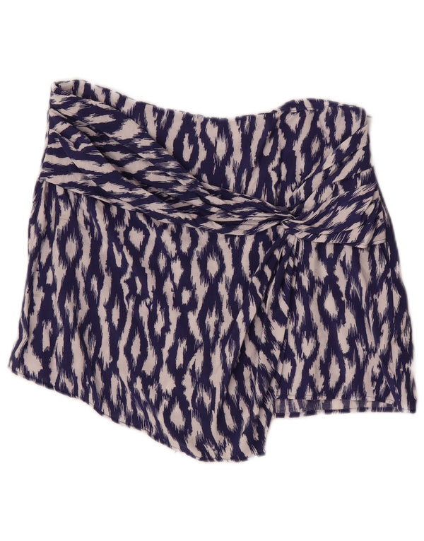 Zara Womens Skort Large W30 Purple Ikat Viscose