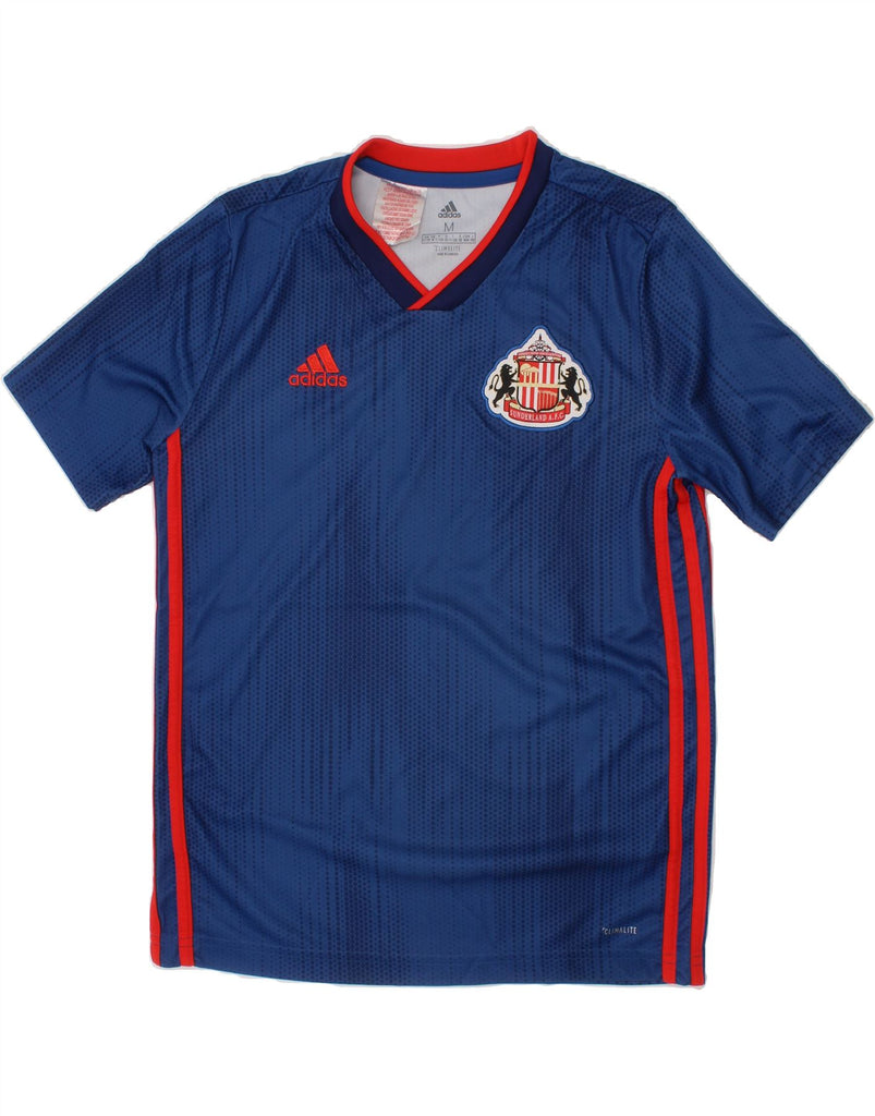 ADIDAS Boys Climalite T-Shirt Top 11-12 Years Medium Navy Blue Spotted Vintage Adidas and Second-Hand Adidas from Messina Hembry 