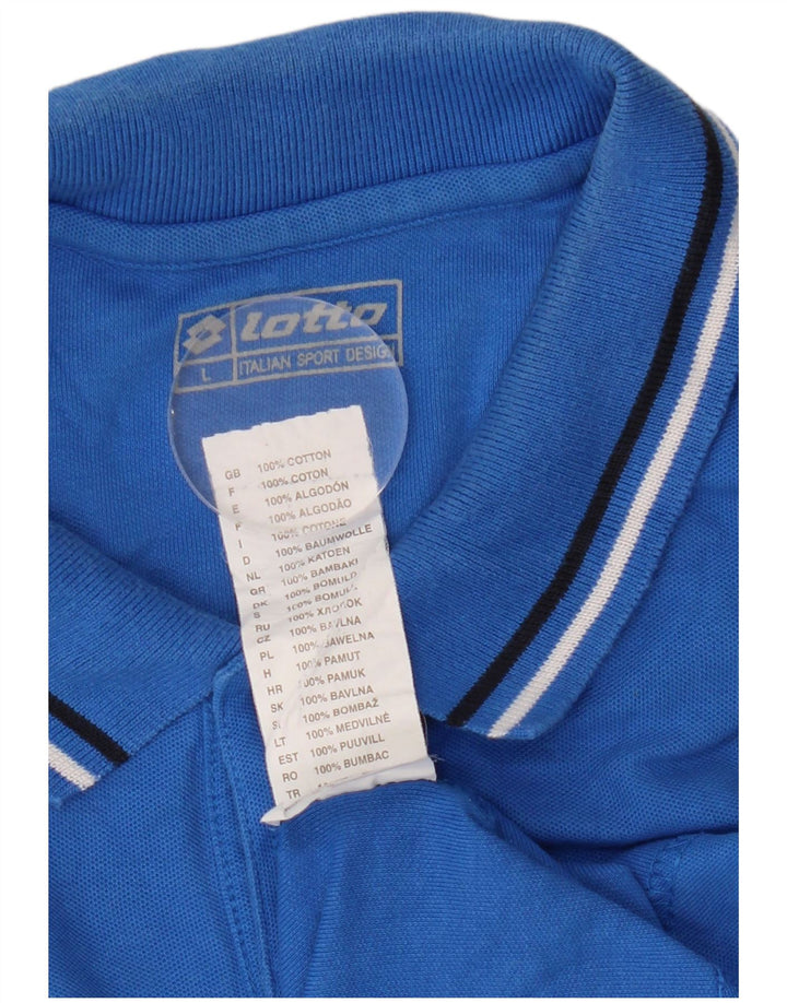 Lotto Mens Polo Shirt Large Blue Cotton