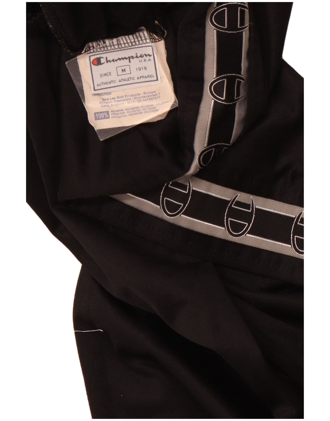 CHAMPION Womens Graphic Tracksuit Trousers UK 12 Medium  Black Polyester