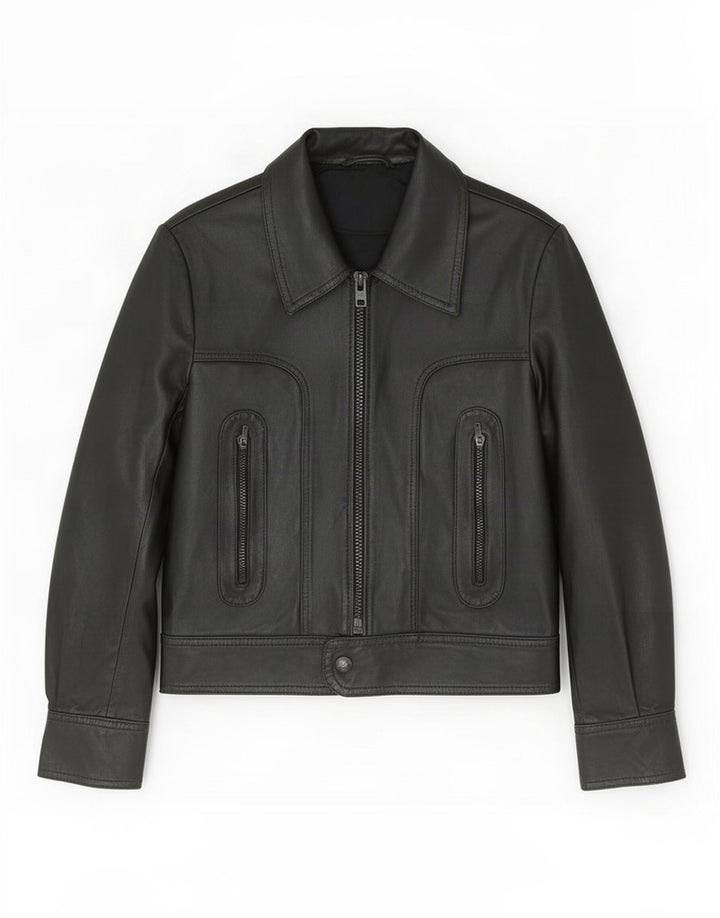 Vintage Womens Leather Jacket UK 10 Small Black