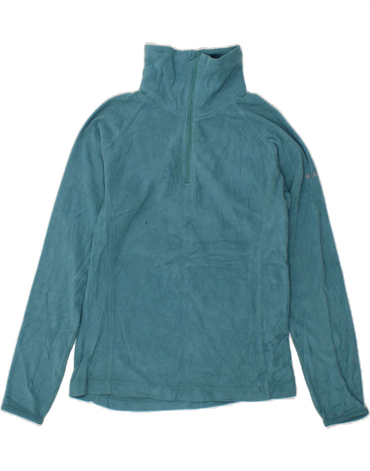 COLUMBIA Womens Zip Neck Fleece Jumper UK 10 Small Blue Polyester Vintage Columbia and Second-Hand Columbia from Messina Hembry 