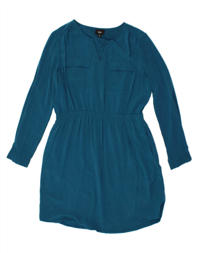 MOSSIMO Womens Long Sleeve Basic Dress UK 16 Large Blue Polyester Vintage Mossimo and Second-Hand Mossimo from Messina Hembry 