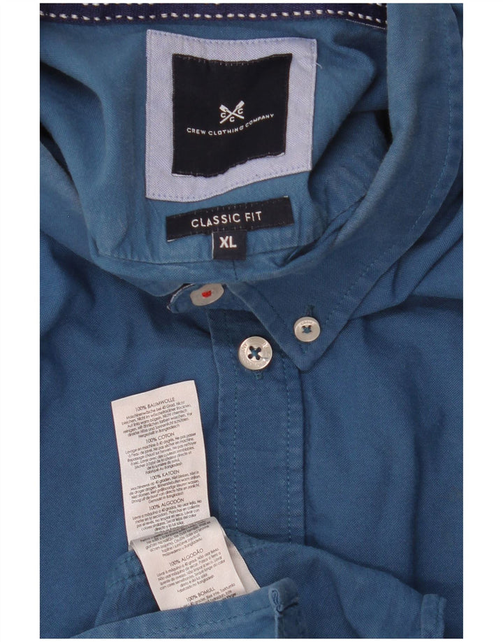 Crew Clothing Mens Classic Fit Shirt XL Blue Cotton