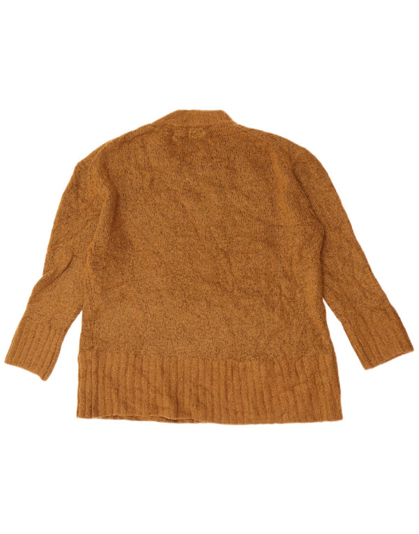 Zara Womens Oversized Crew Neck Jumper Sweater UK 10 Small Khaki