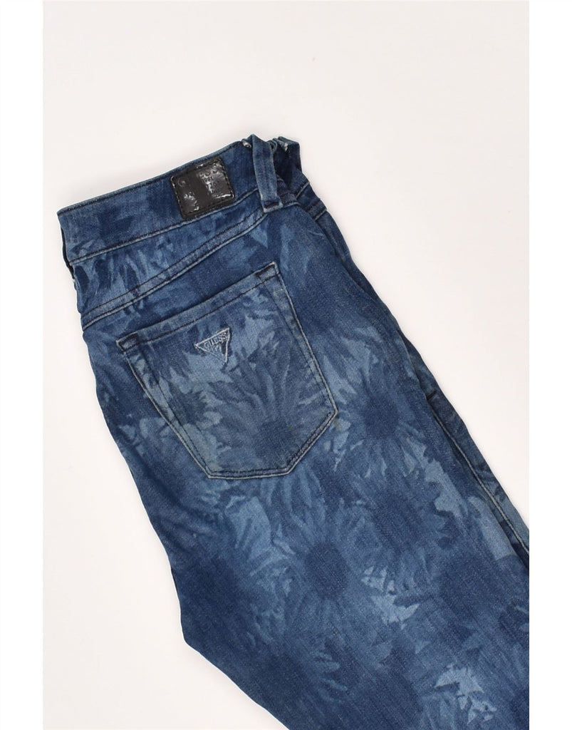 GUESS Womens Skinny Jeans W28 L28 Blue Floral | Vintage Guess | Thrift | Second-Hand Guess | Used Clothing | Messina Hembry 