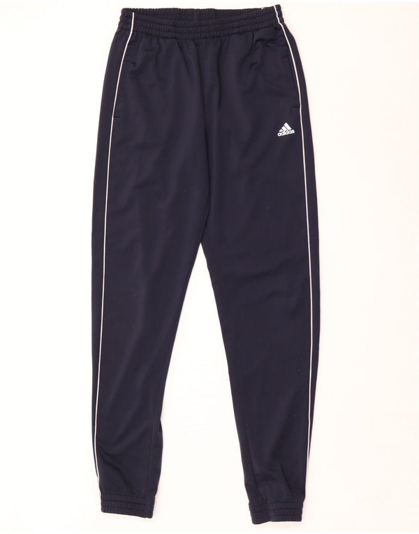 Adidas Boys Tracksuit Trousers Joggers 14-15 Years Navy Blue Polyester